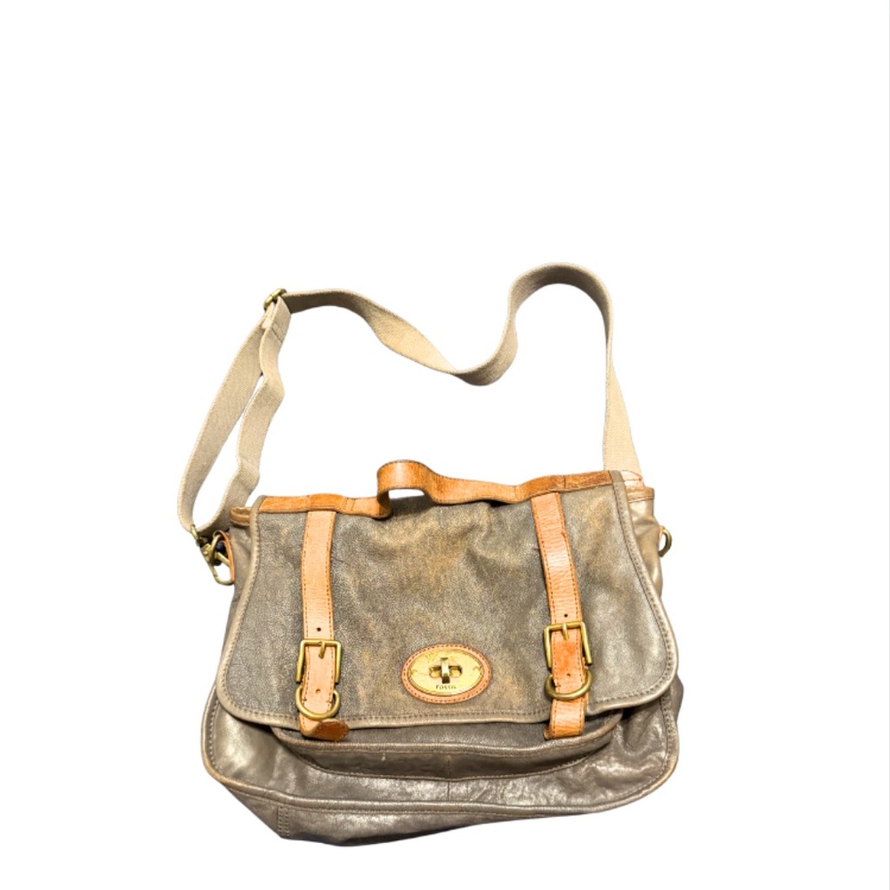 Fossil Brand Stylish Satchel Tan and Brown Women's Bag